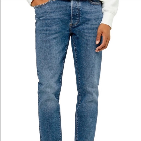 button fly stretch jeans